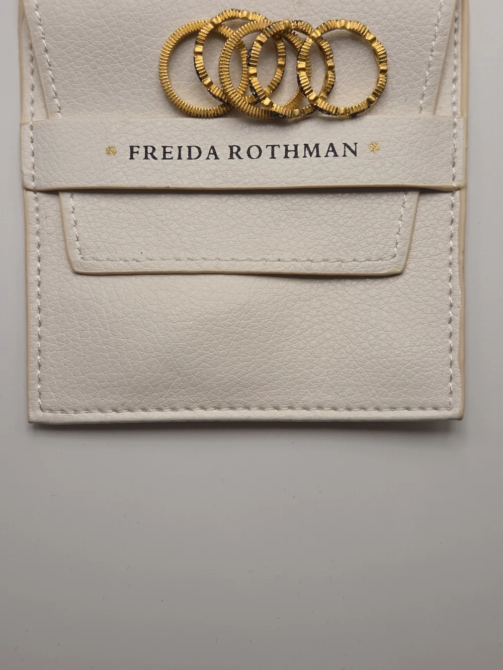 Frieda Rothman 5 Ring Stack. Gold -Tone Multi-Band Crystal Accent Women's Ring